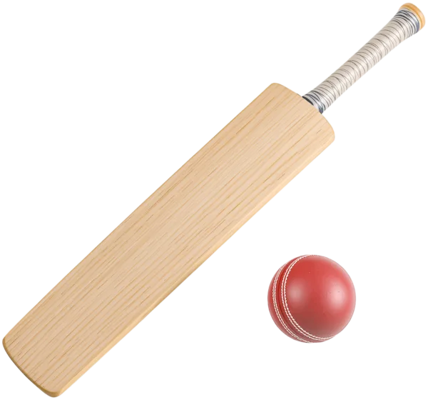 A cricket bat and ball