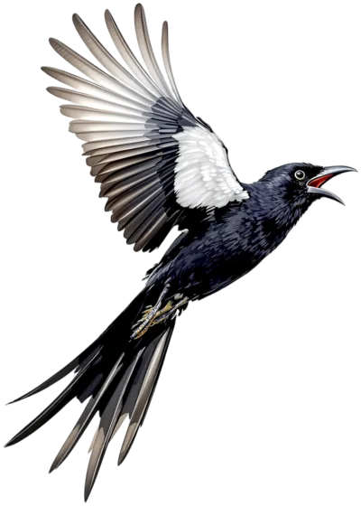 A swooping magpie