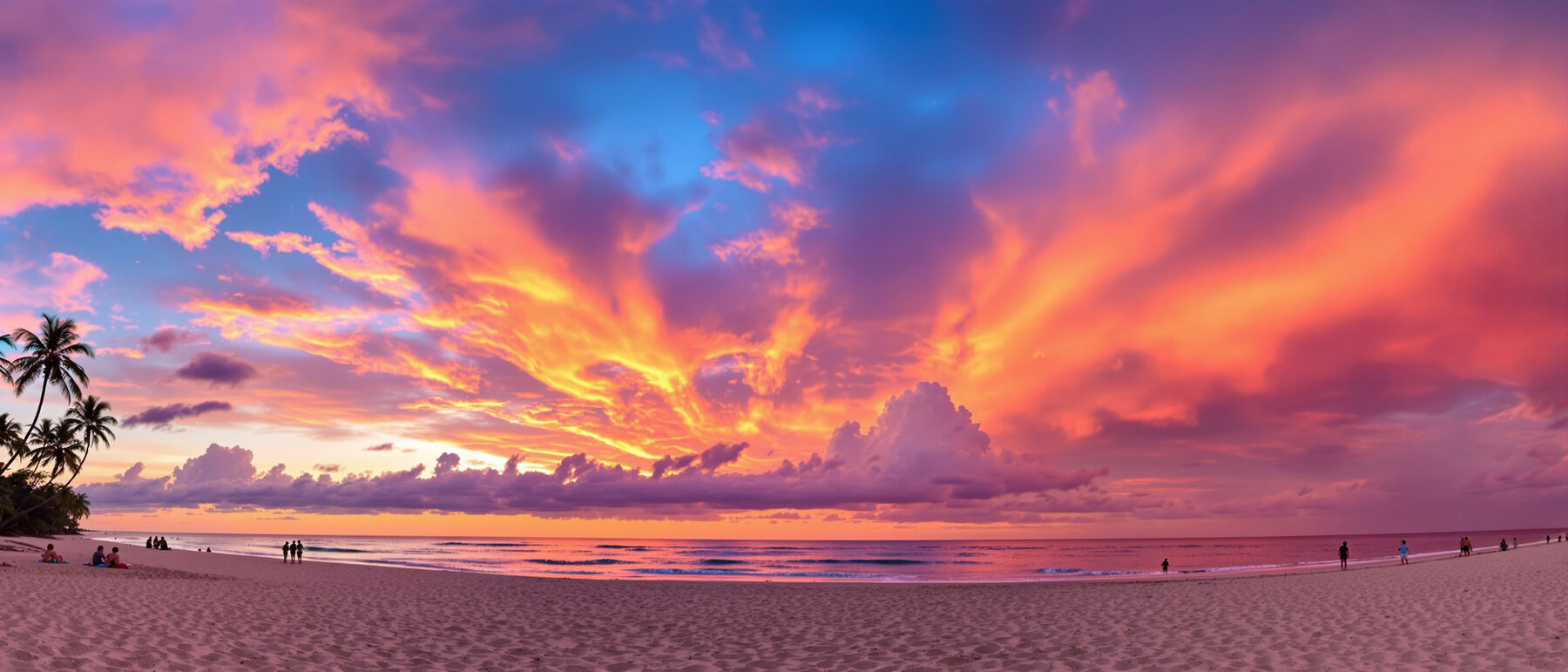 Mindil Beach in Darwin under a huge orange and pink tropical sunset
